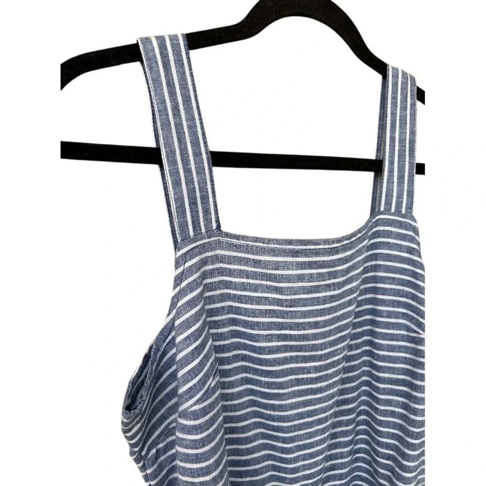 beachlunchlounge Collection Blue White Striped Wide Leg Jumpsuit Women's‎ XS
